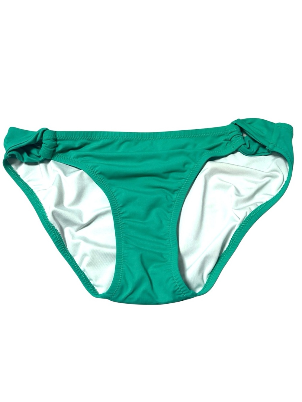 Lands’ End Women’s Size 6 Green Ruched Side Twist Bikini Bottom